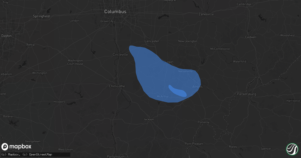 Hail map in South Bloomingville, OH on September 19, 2026