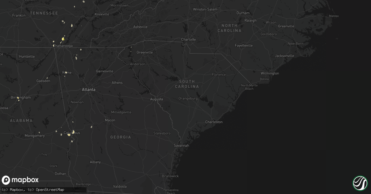 Hail map in South Carolina on September 19, 2026
