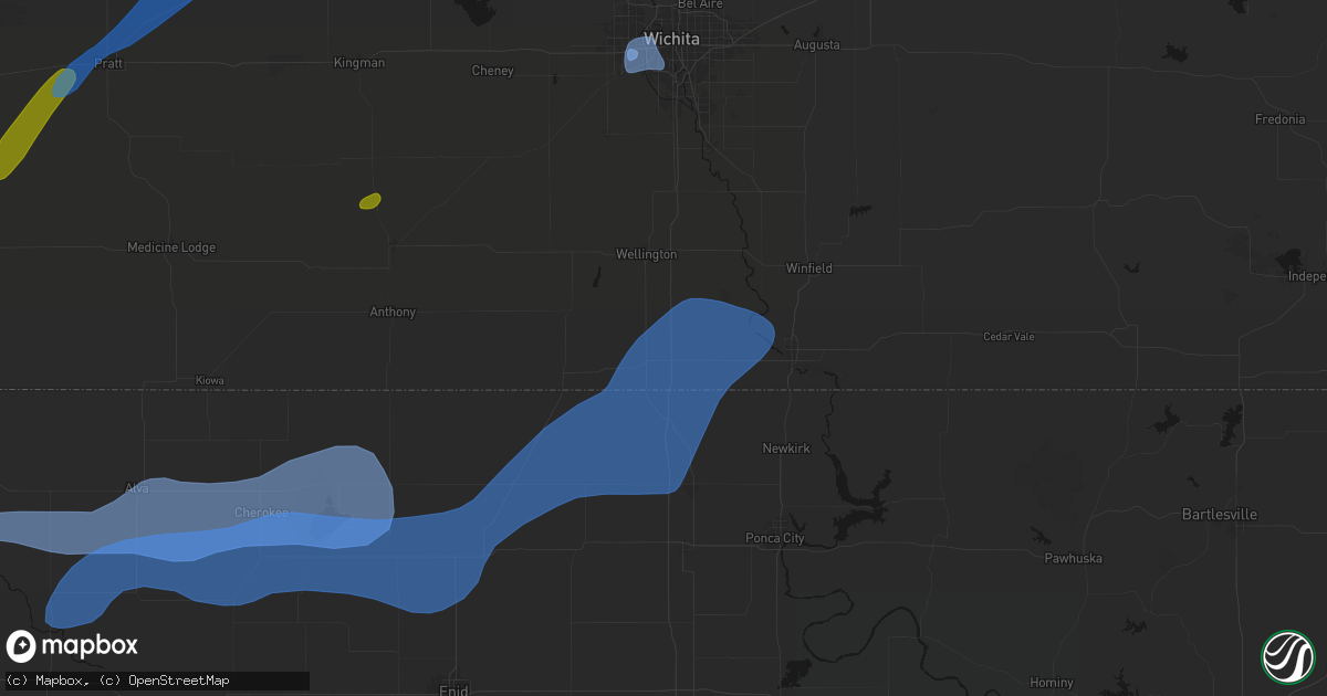 Hail map in South Haven, KS on September 19, 2026