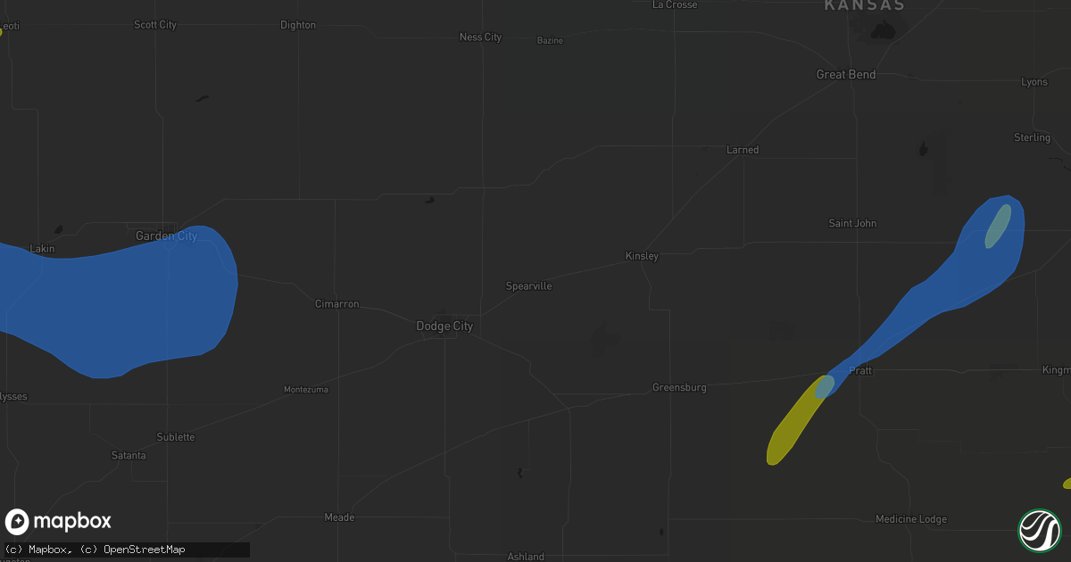 Hail map in Spearville, KS on September 19, 2026