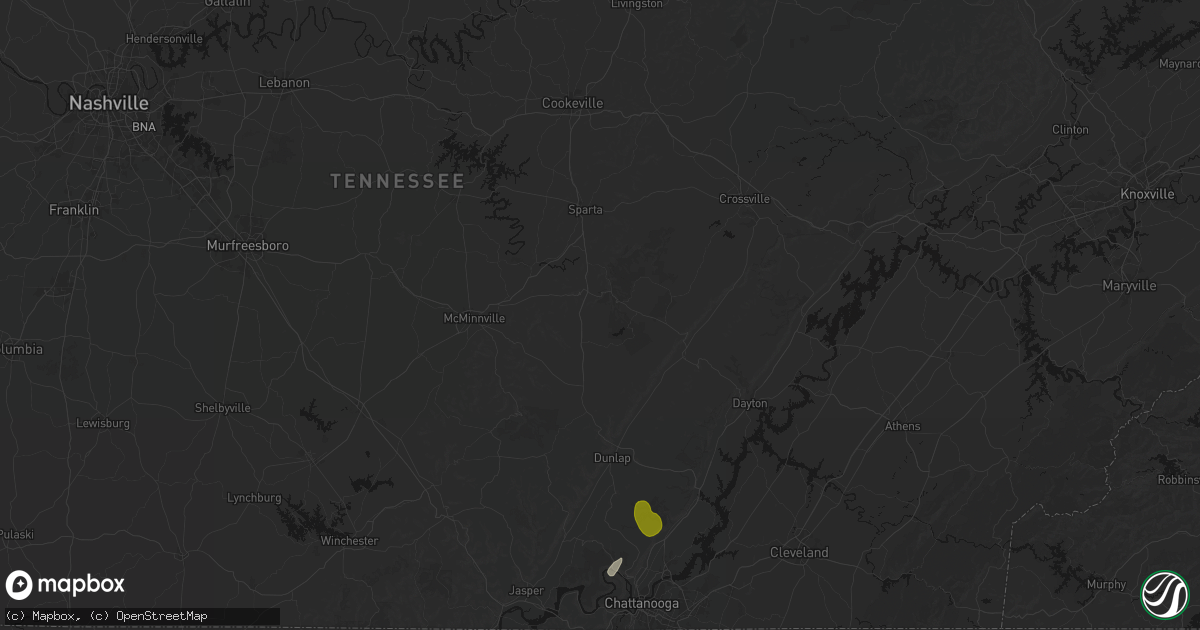 Hail map in Spencer, TN on September 19, 2026