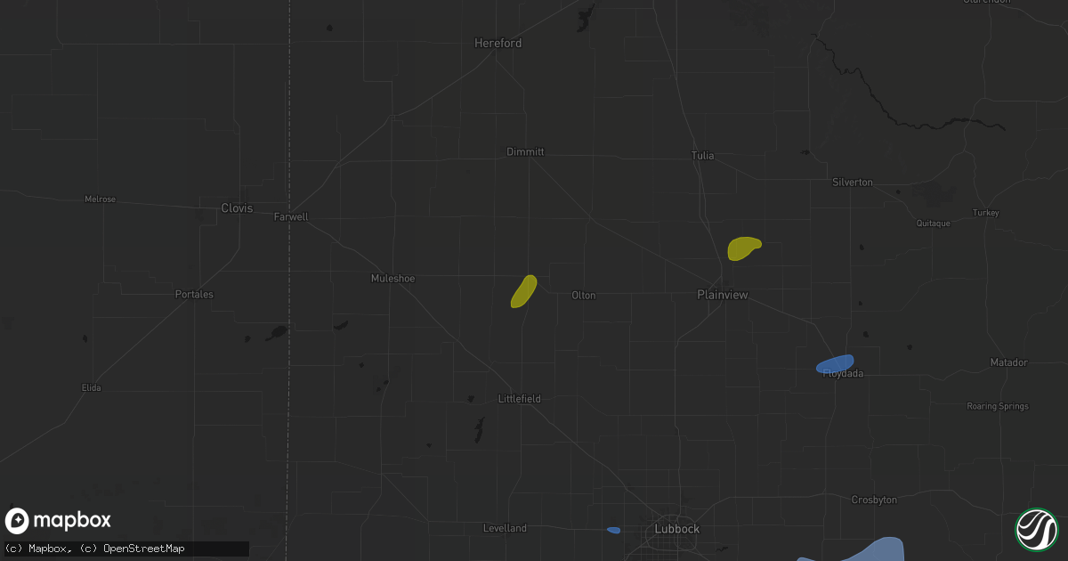 Hail map in Springlake, TX on September 19, 2026