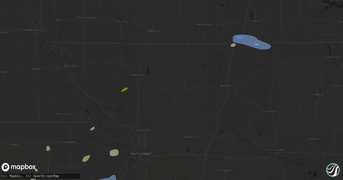 Hail map in Stanberry, MO on September 19, 2026