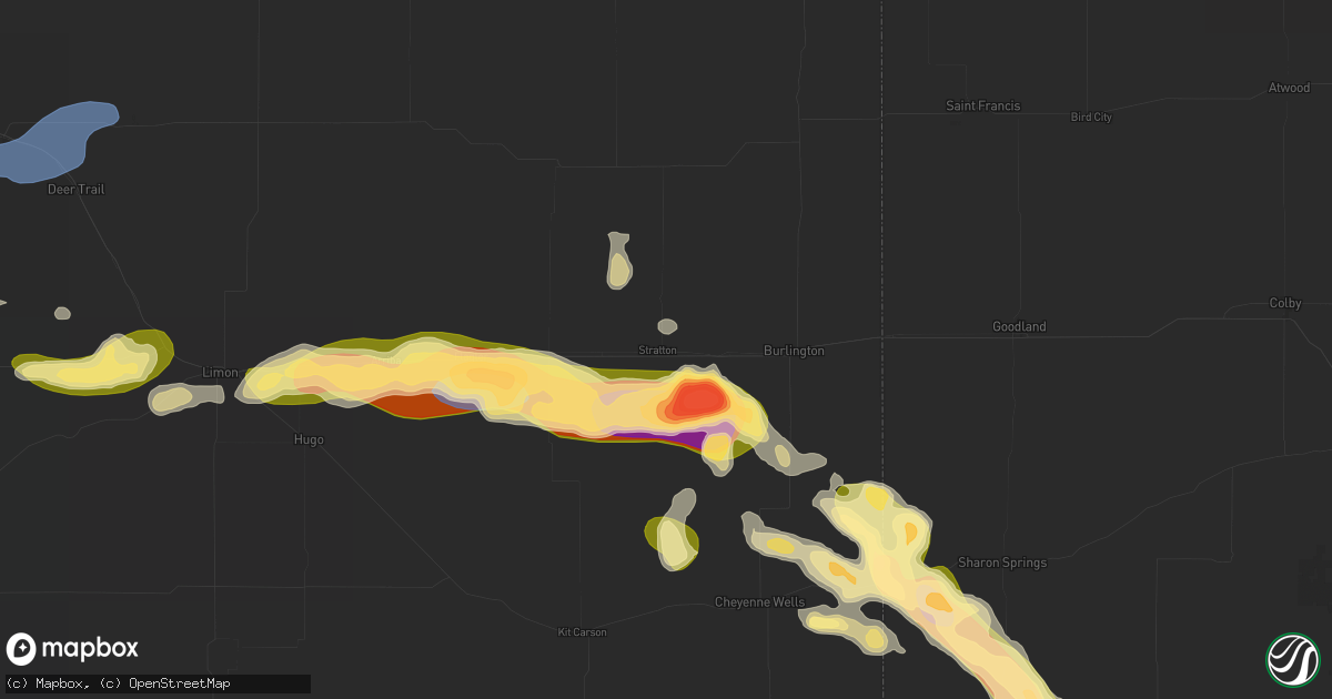 Hail map in Stratton, CO on September 19, 2026