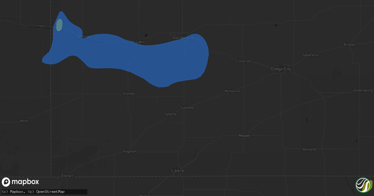 Hail map in Sublette, KS on September 19, 2026