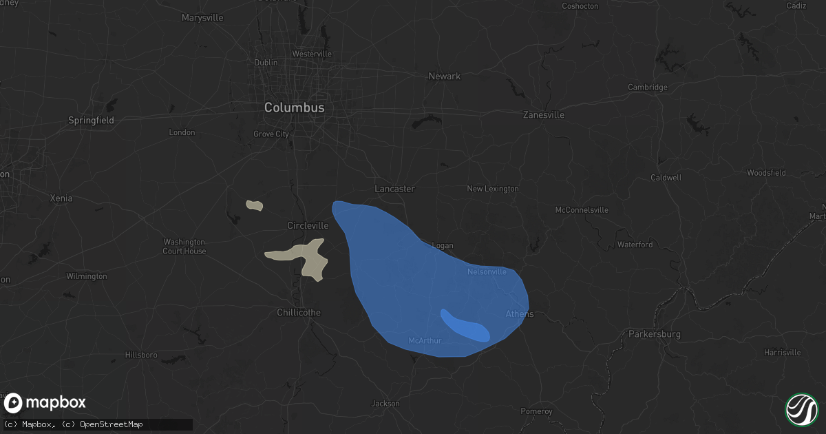 Hail map in Sugar Grove, OH on September 19, 2026