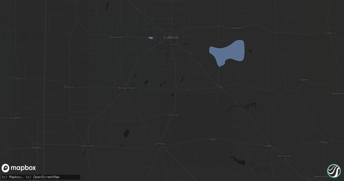 Hail map in Tahoka, TX on September 19, 2026