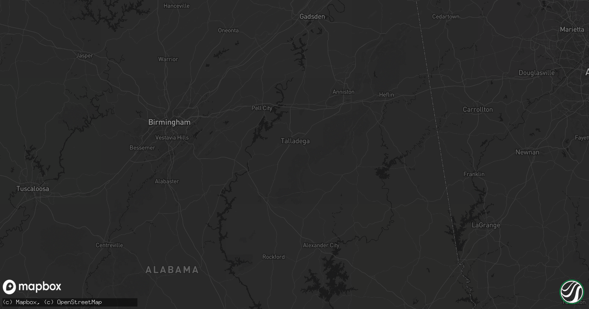 Hail map in Talladega, AL on September 19, 2026