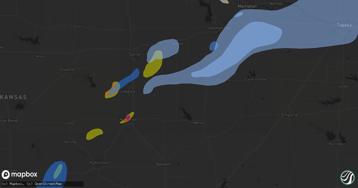 Hail map in Tampa, KS on September 19, 2026
