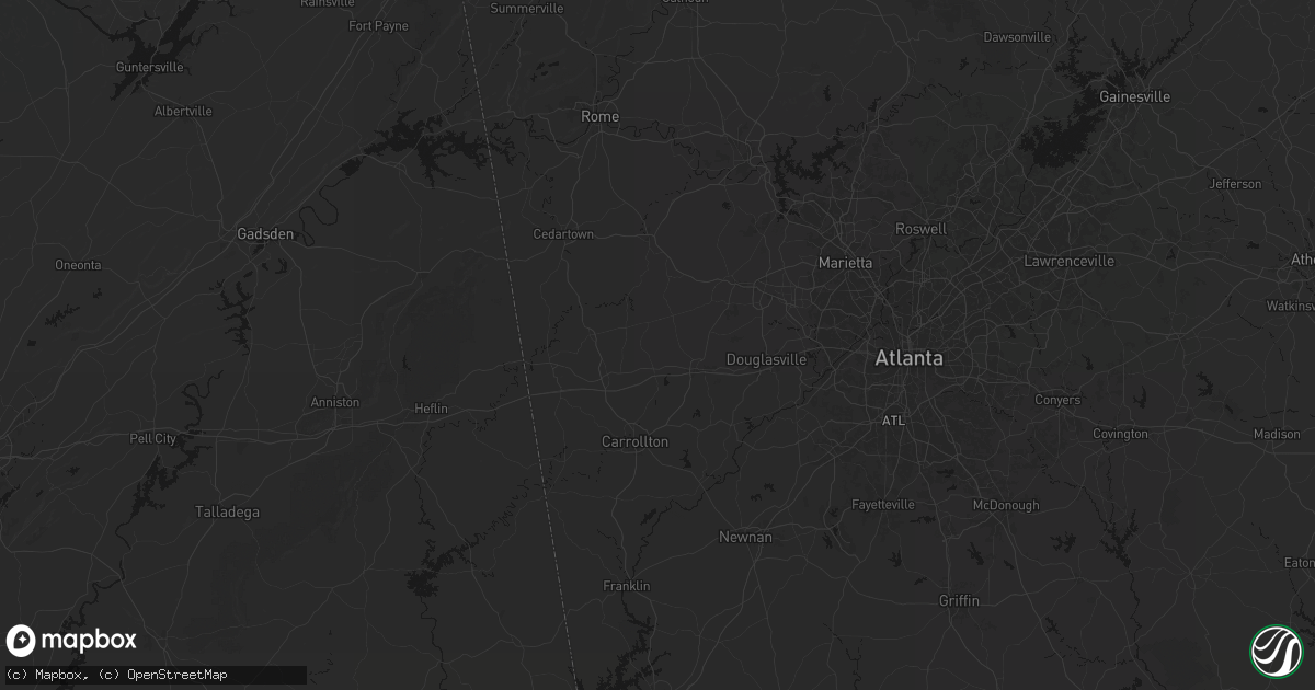 Hail map in Temple, GA on September 19, 2026