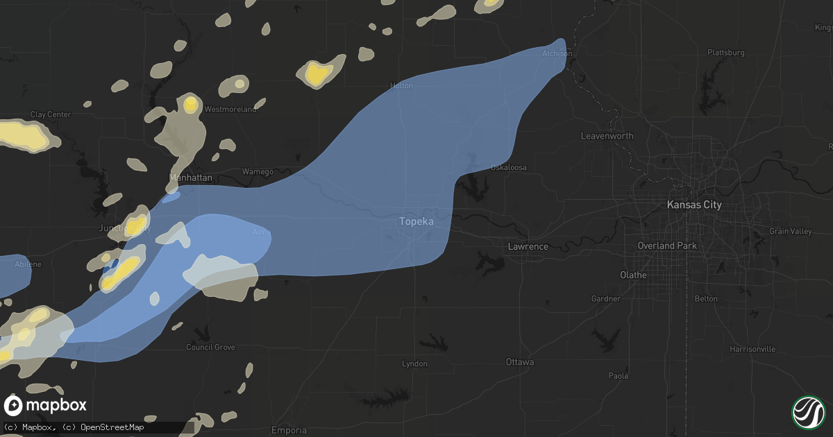 Hail map in Topeka, KS on September 19, 2026