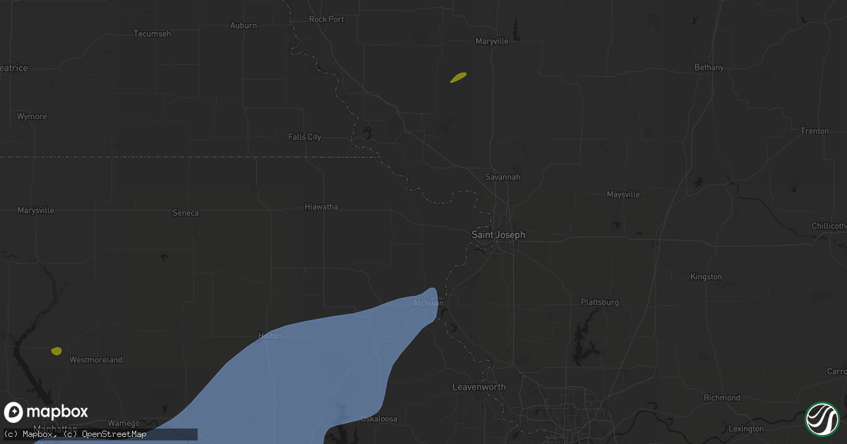 Hail map in Troy, KS on September 19, 2026