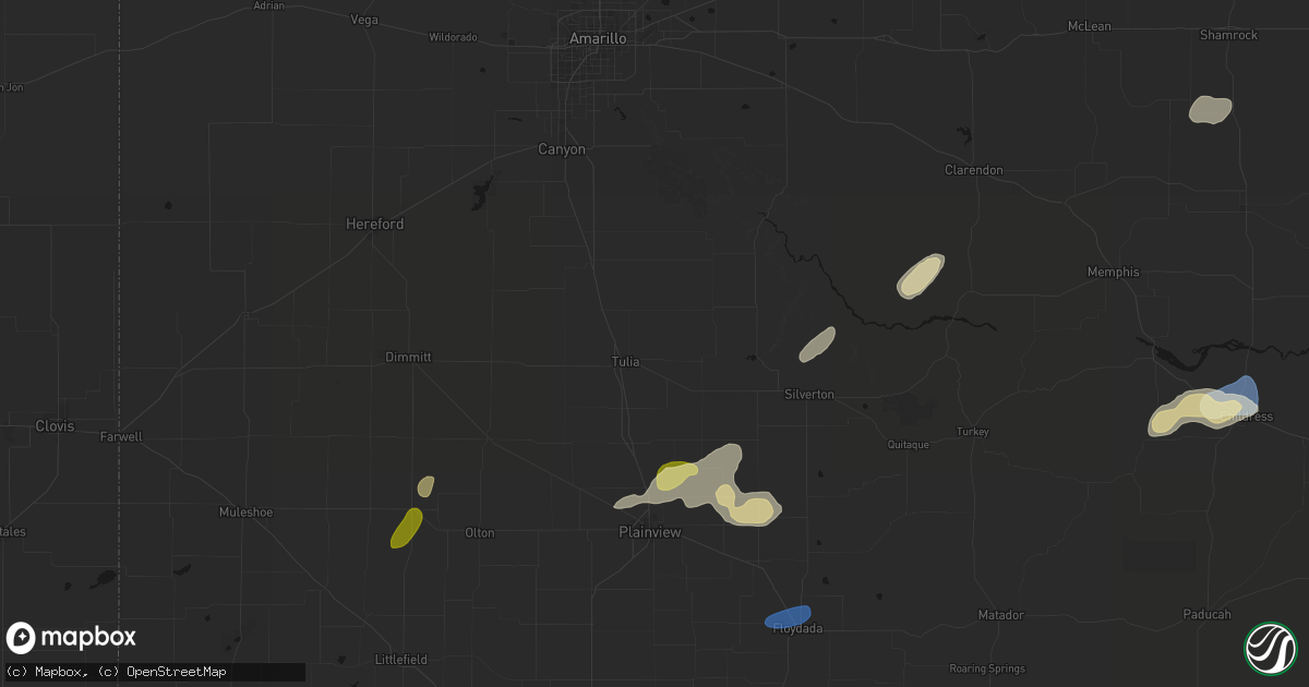 Hail map in Tulia, TX on September 19, 2026