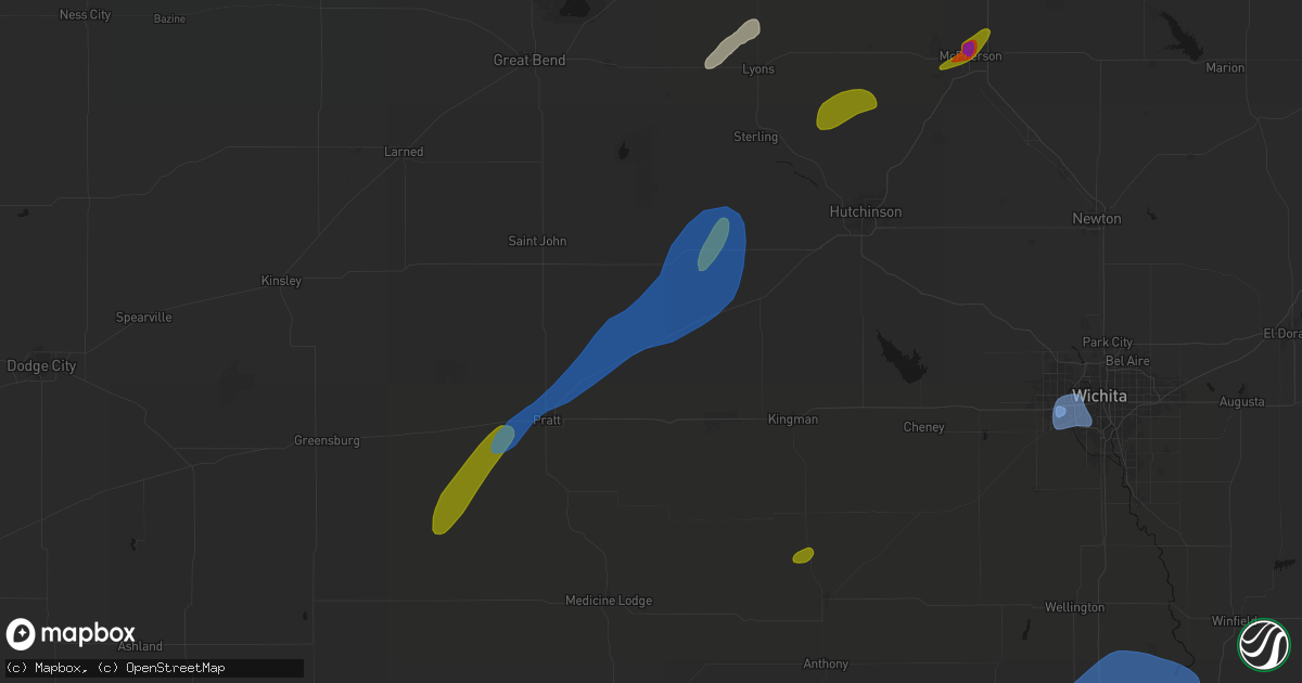 Hail map in Turon, KS on September 19, 2026