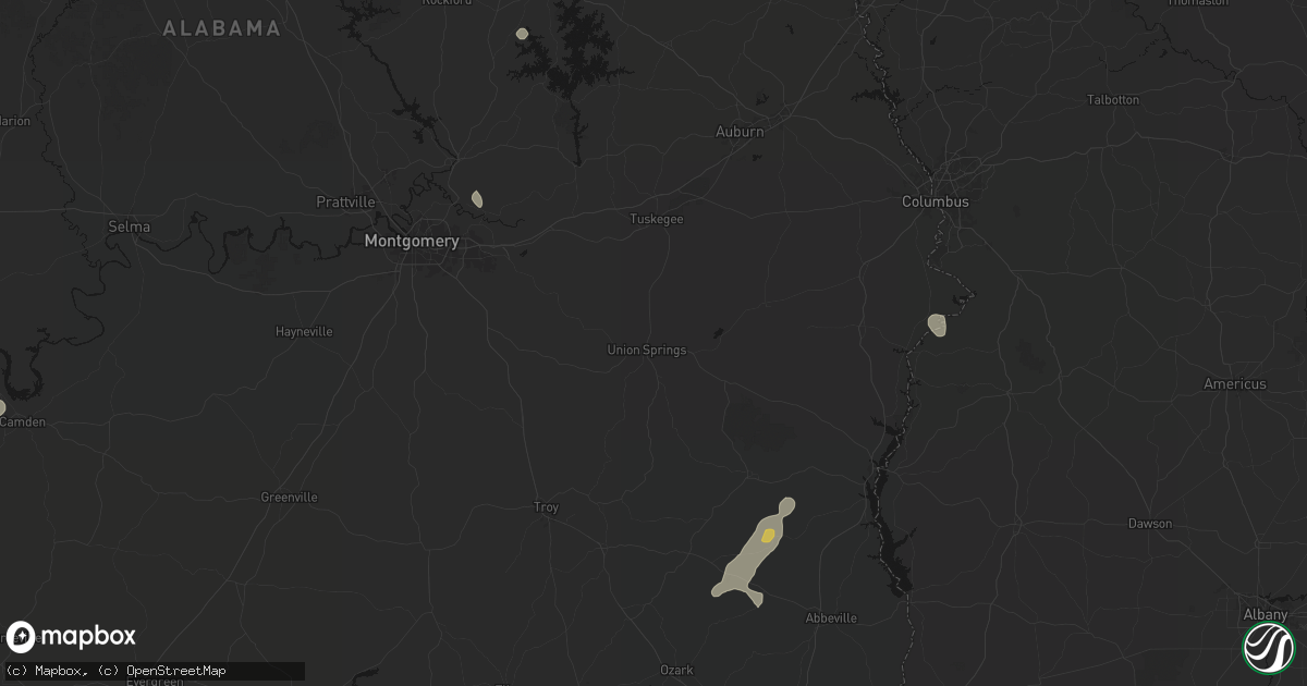 Hail map in Union Springs, AL on September 19, 2026