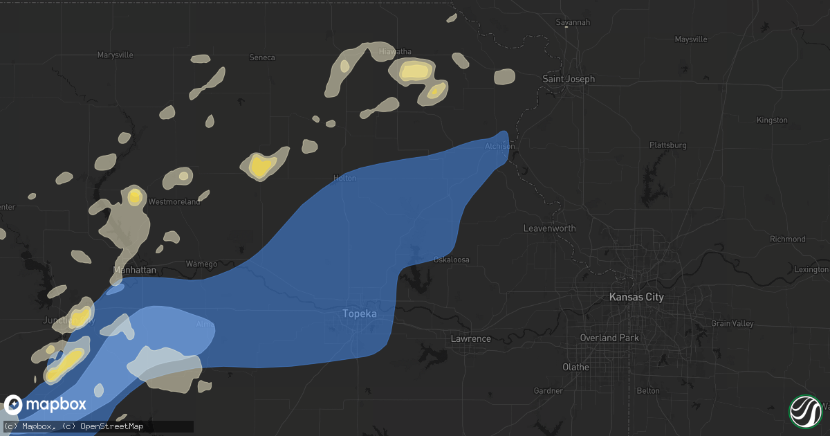 Hail map in Valley Falls, KS on September 19, 2026
