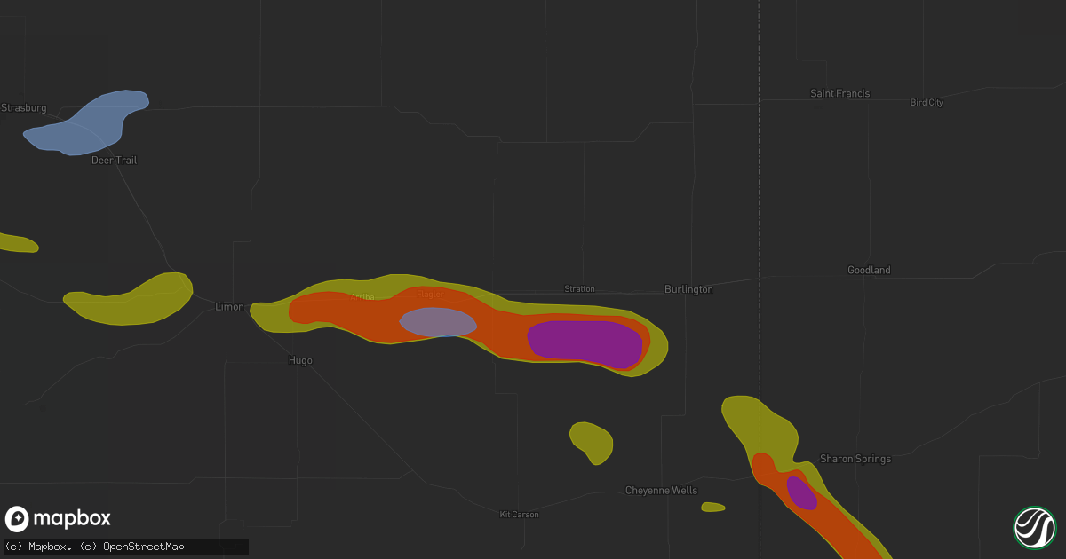 Hail map in Vona, CO on September 19, 2026