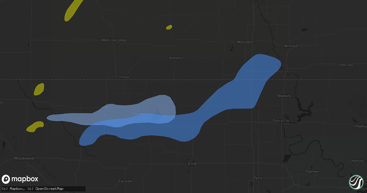 Hail map in Wakita, OK on September 19, 2026