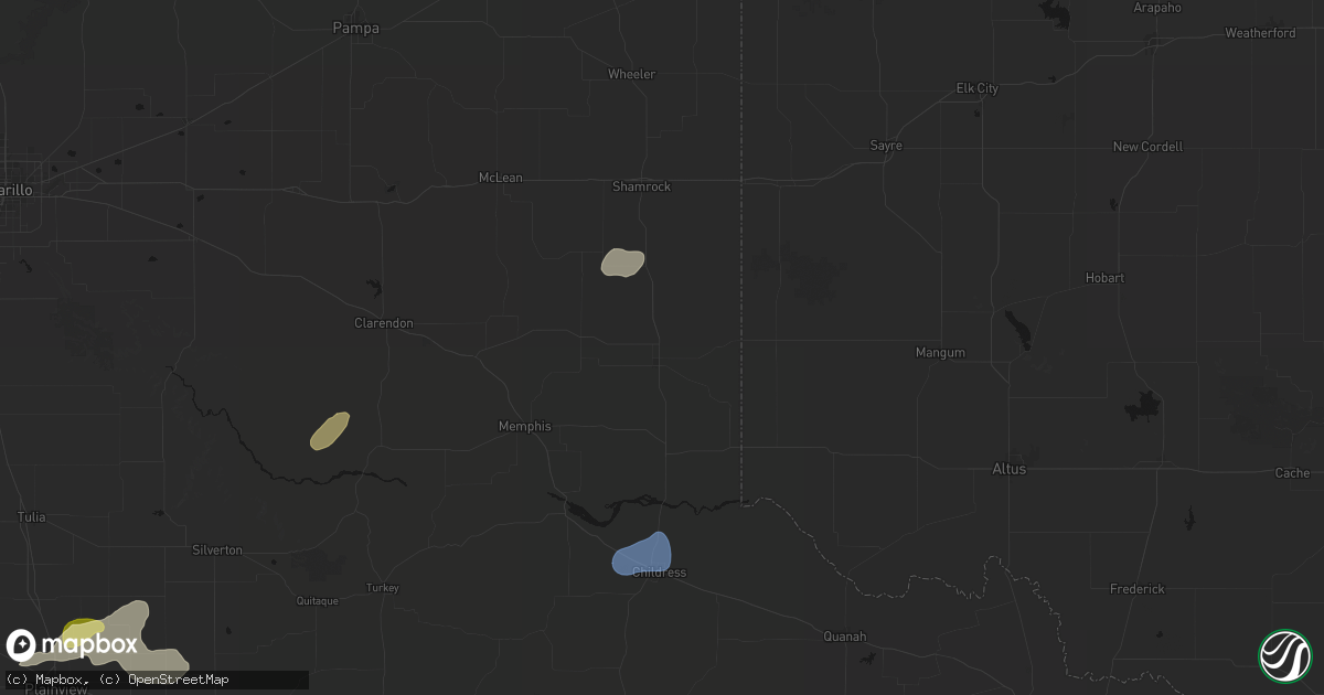 Hail map in Wellington, TX on September 19, 2026