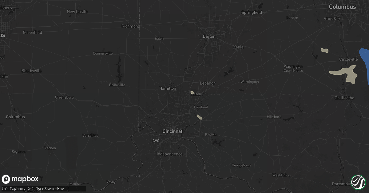 Hail map in West Chester, OH on September 19, 2026