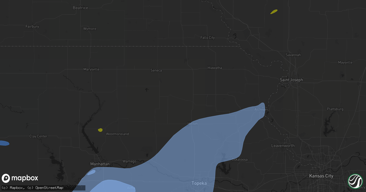 Hail map in Wetmore, KS on September 19, 2026