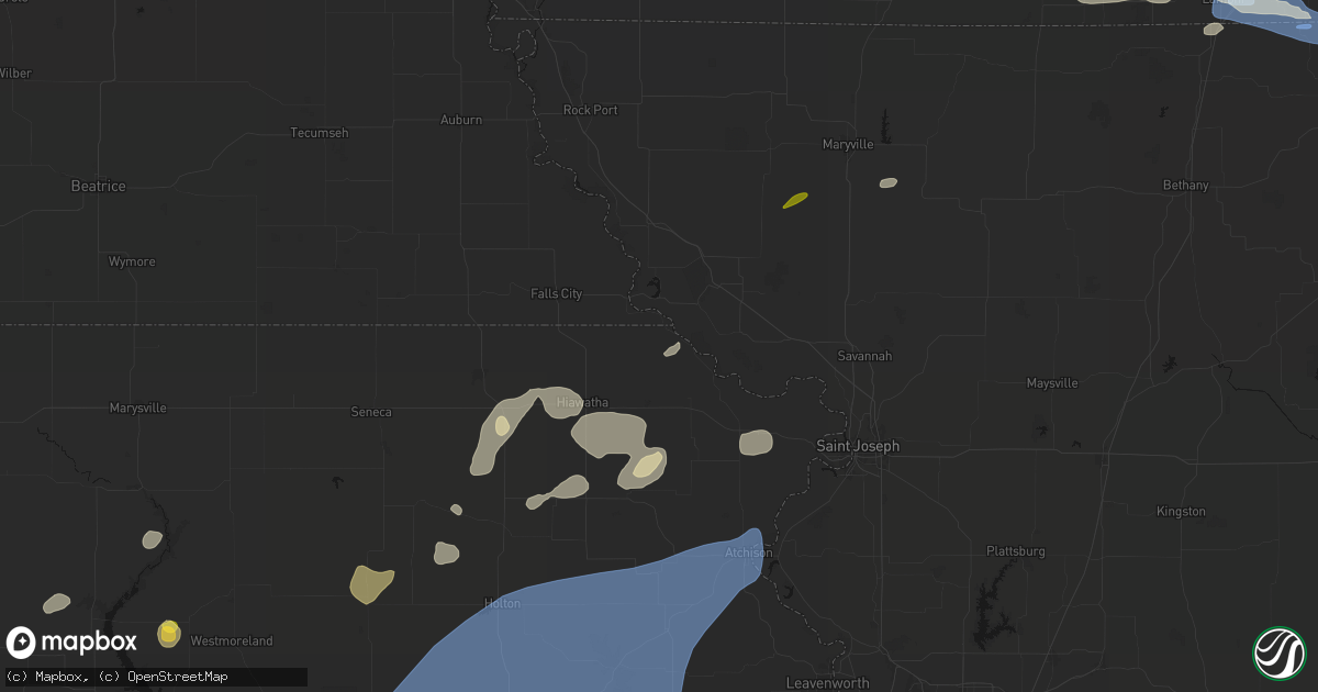 Hail map in White Cloud, KS on September 19, 2026