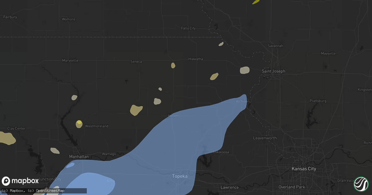 Hail map in Whiting, KS on September 19, 2026