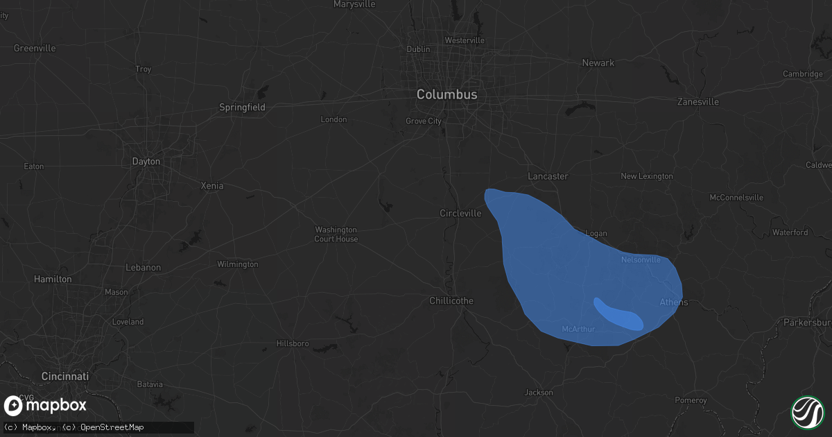 Hail map in Williamsport, OH on September 19, 2026