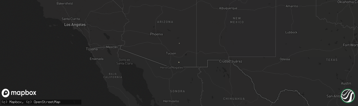 Hail map in Arizona on September 20, 2013