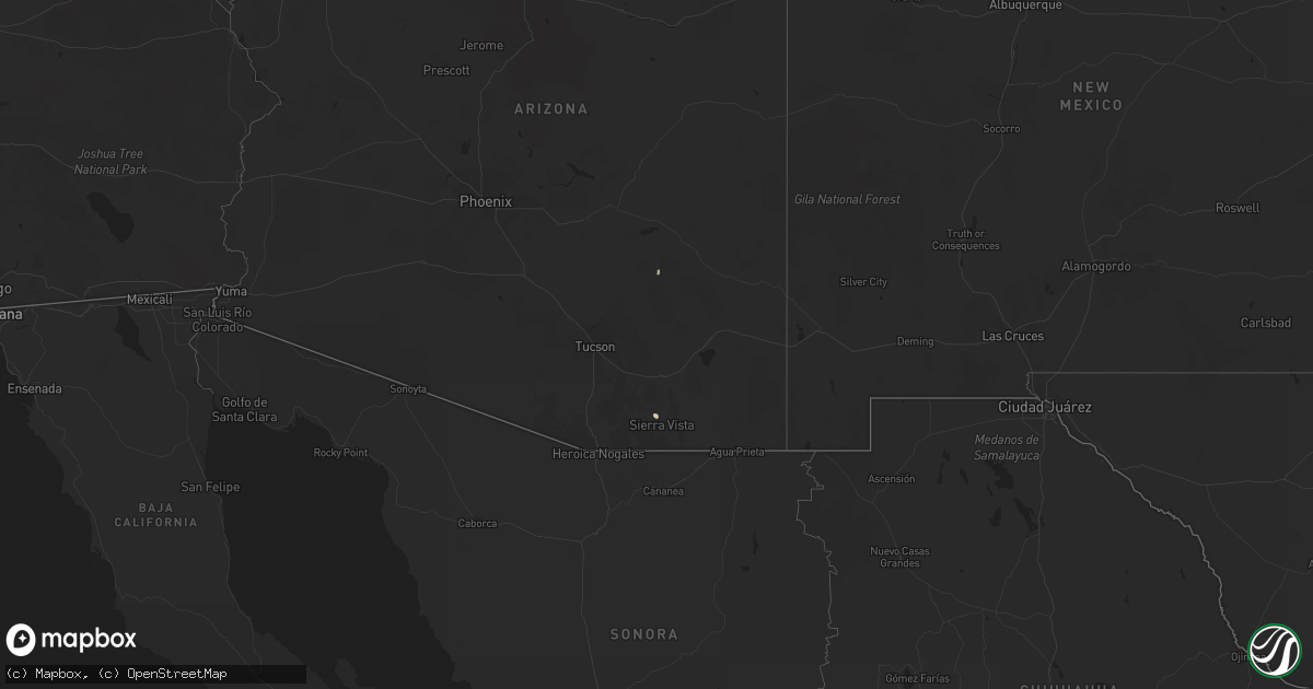 Hail map in Arizona on September 20, 2013