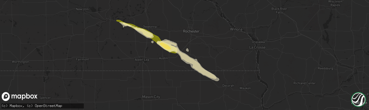 Hail map in Grand Meadow, MN on September 20, 2014