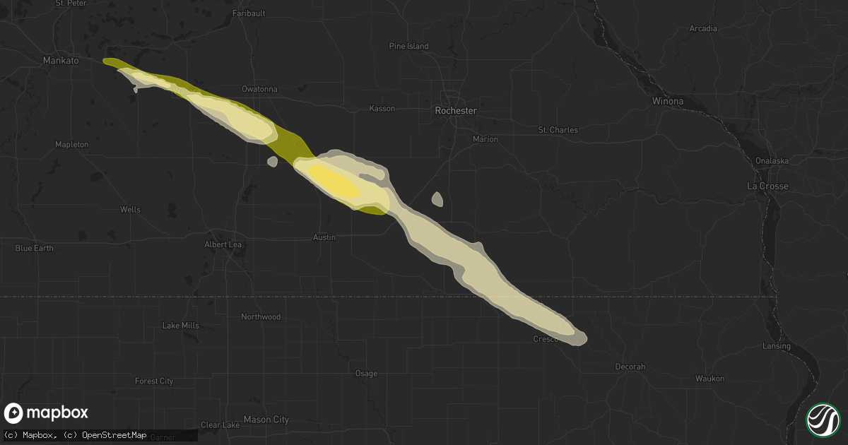 Hail map in Grand Meadow, MN on September 20, 2014