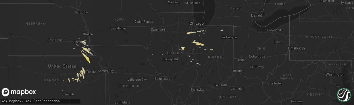 Hail map in Illinois on September 20, 2014