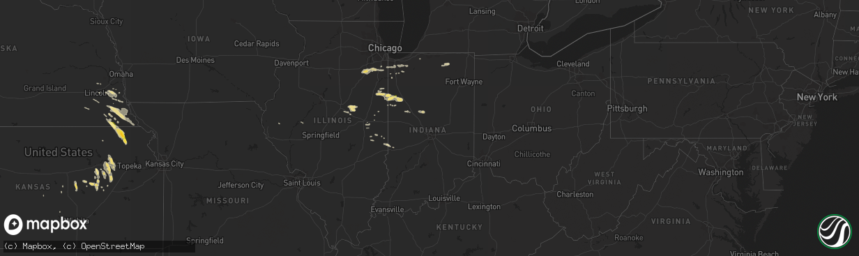 Hail map in Indiana on September 20, 2014