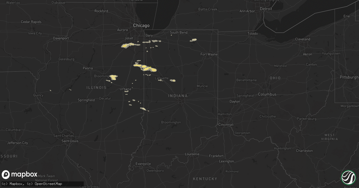 Hail map in Indiana on September 20, 2014