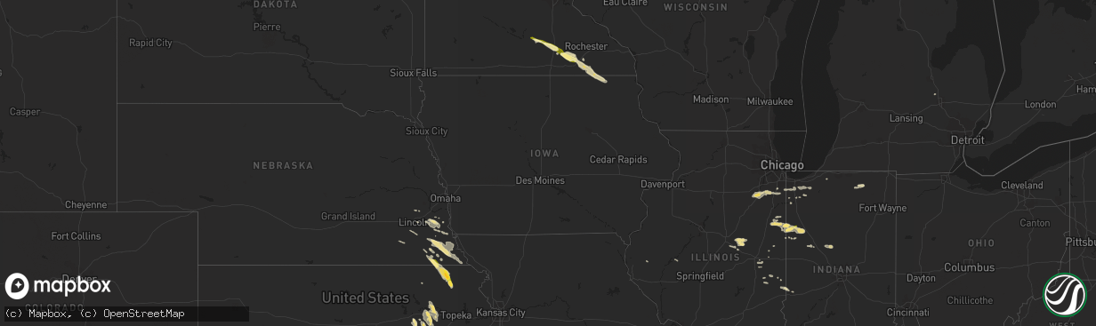 Hail map in Iowa on September 20, 2014