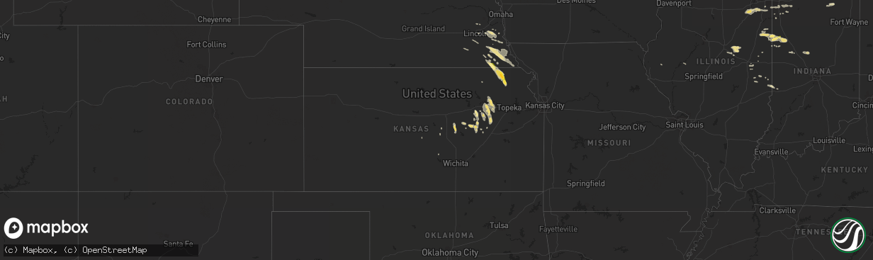 Hail map in Kansas on September 20, 2014