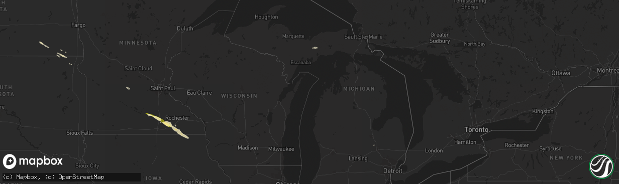 Hail map in Michigan on September 20, 2014