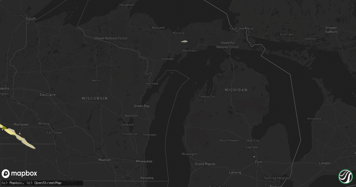 Hail map in Michigan on September 20, 2014