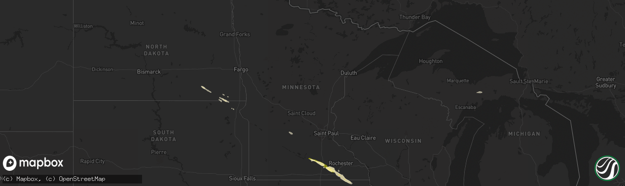 Hail map in Minnesota on September 20, 2014