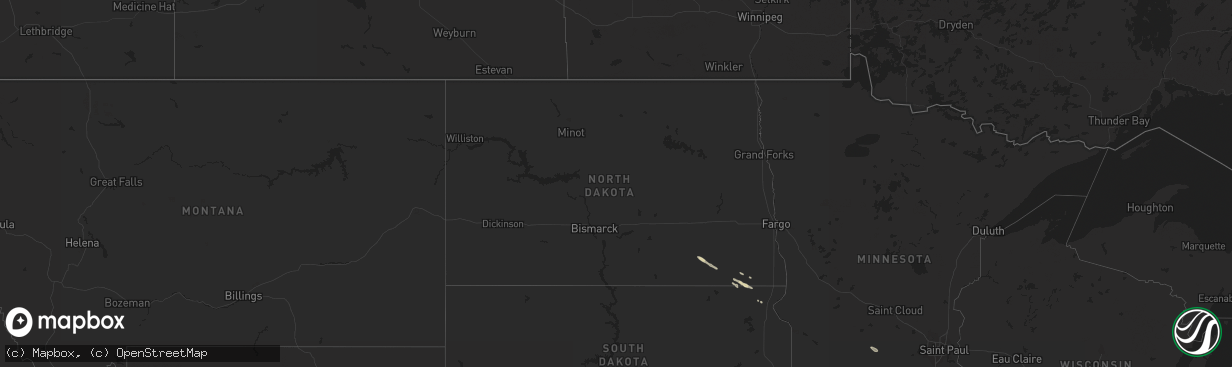 Hail map in North Dakota on September 20, 2014