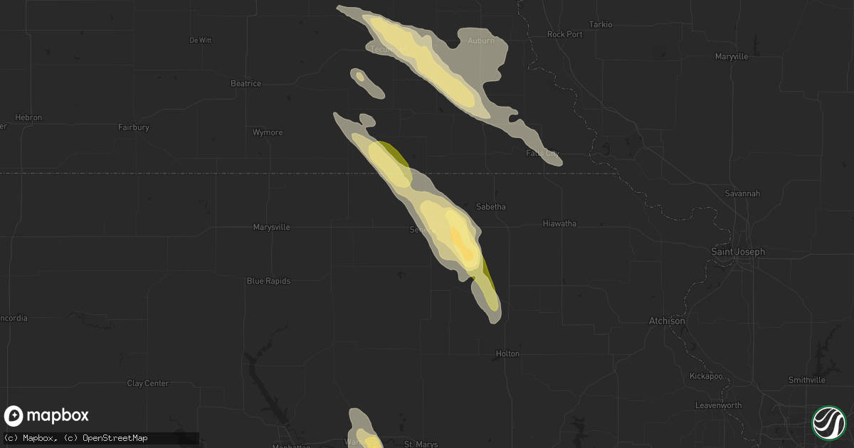 Hail map in Seneca, KS on September 20, 2014
