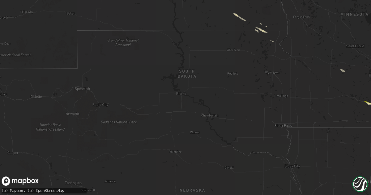 Hail map in South Dakota on September 20, 2014