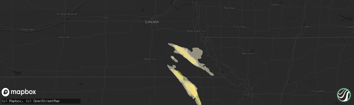 Hail map in Tecumseh, NE on September 20, 2014