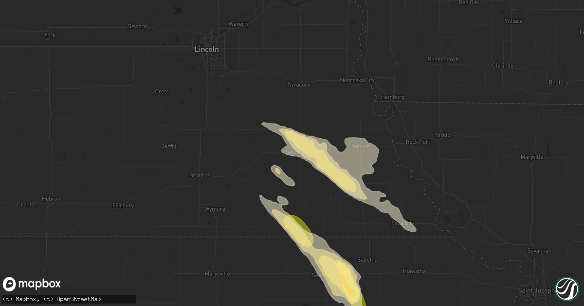 Hail map in Tecumseh, NE on September 20, 2014