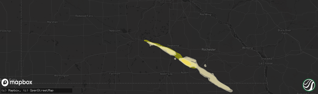 Hail map in Waseca, MN on September 20, 2014