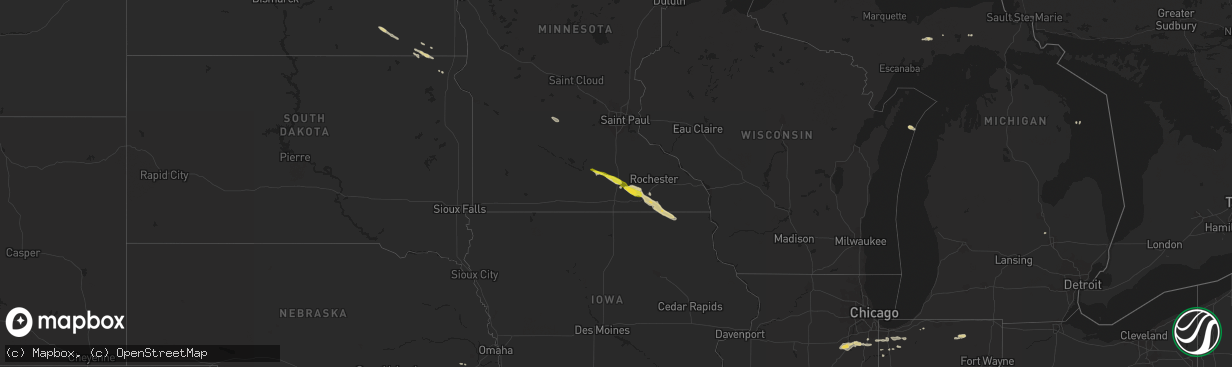 Hail map on September 20, 2014