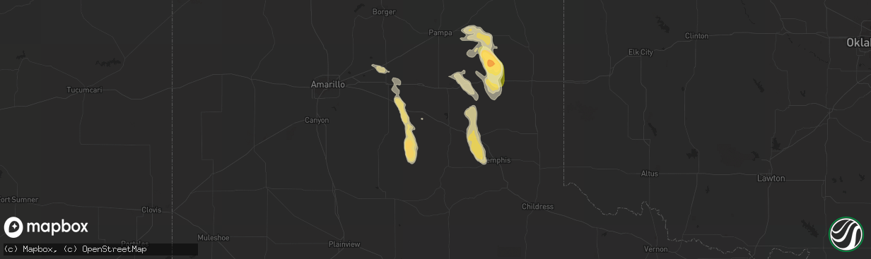 Hail map in Clarendon, TX on September 20, 2015