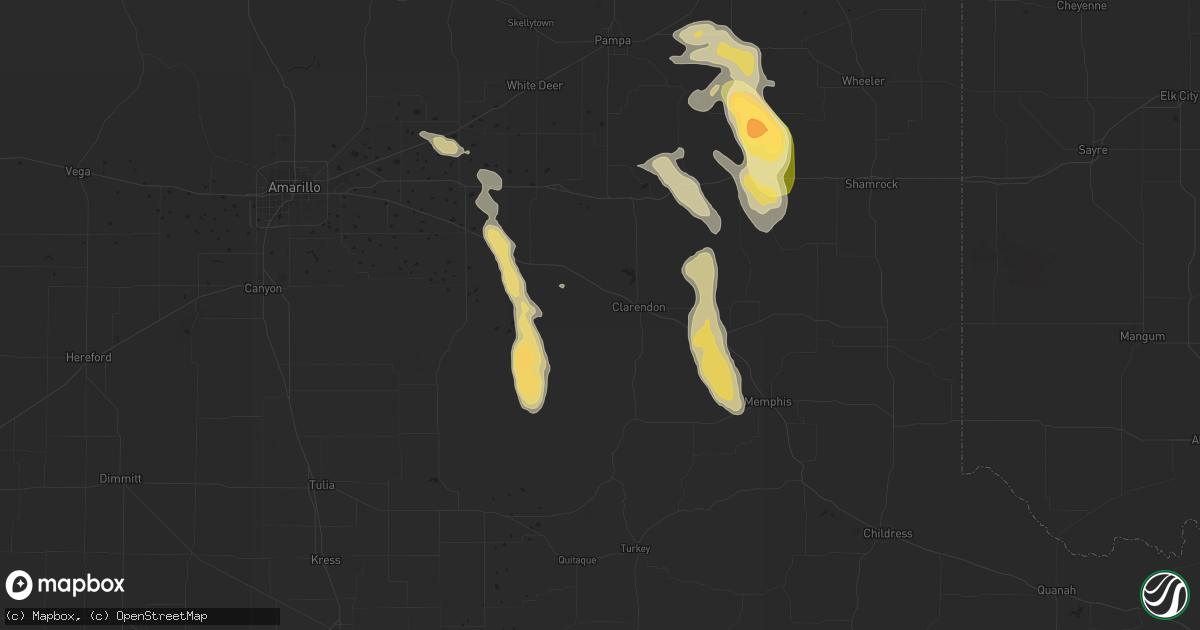 Hail map in Clarendon, TX on September 20, 2015