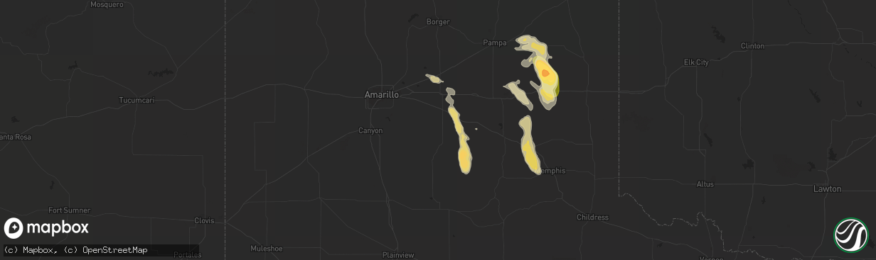 Hail map in Claude, TX on September 20, 2015